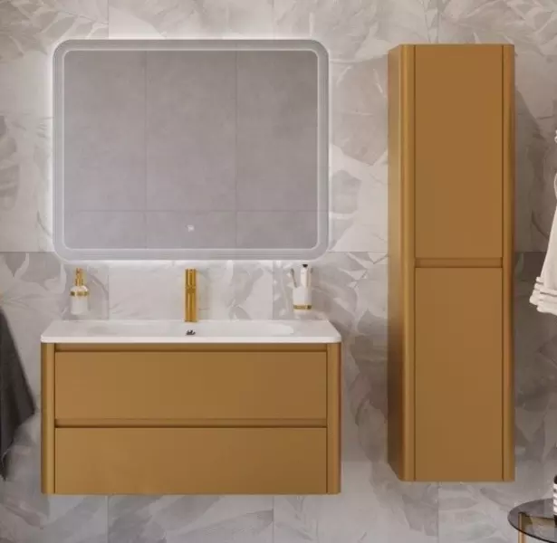 Мебель для ванной подвесная Cezares Relax 80 Брашированное золото 78300₽