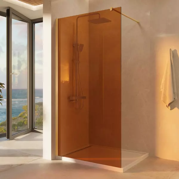Душевая перегородка Vincea Walk-In VSW-1H900GSG 90200 янтарьматовое золото универсальная 22650₽