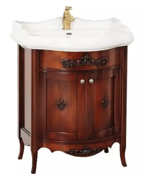 Тумба с раковиной из массива Migliore Bella 64 филенчатые с лилией Bella 73 noceручки хром 180400₽