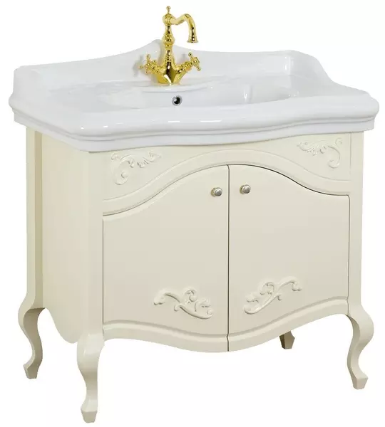 Тумба с раковиной из массива Migliore Impero 90 с 2 дверцами Impero 90 avorioручки хром 228000₽