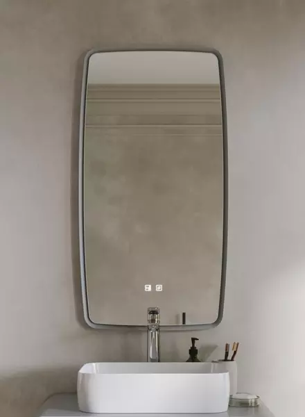 Зеркало Ukko Aura 5298 с сенсорным выключателем с подсветкой серое 24640₽