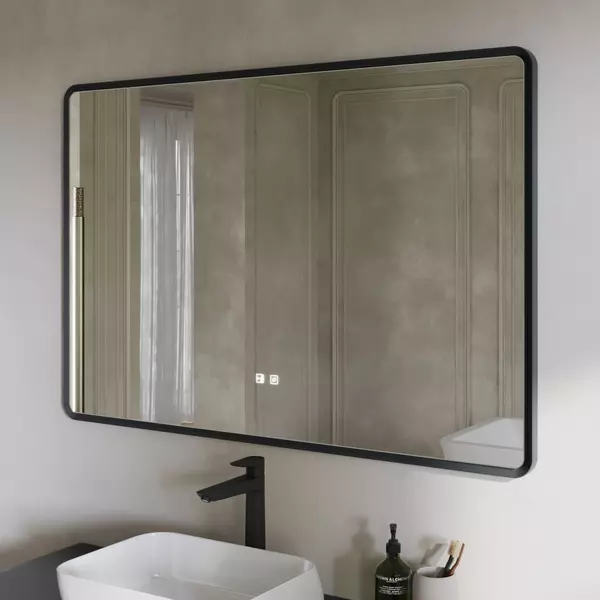 Зеркало Ukko Ember 12484 с сенсорным выключателем с подсветкой чёрное 36960₽