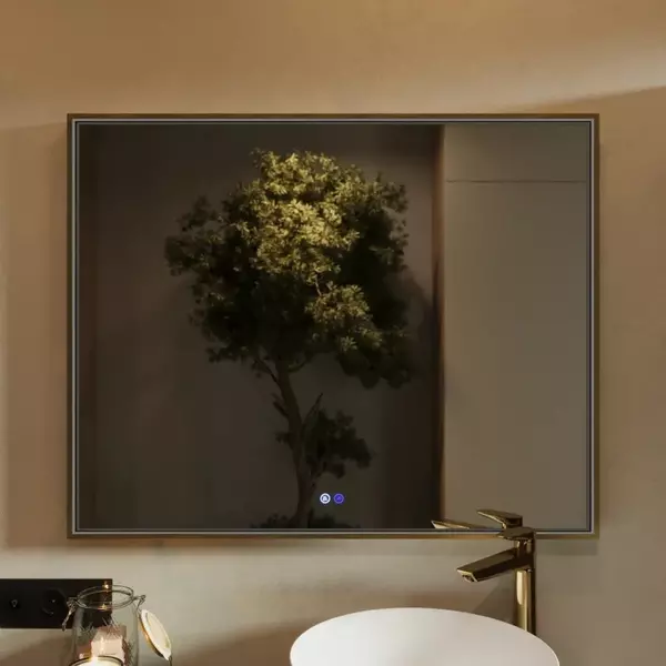 Зеркало Ukko Fresco 10080 с сенсоным выключателем с подсветкой и подогревом золото 35959₽