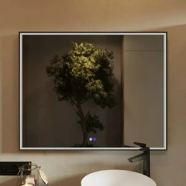 Зеркало Ukko Fresco 10080 с сенсоным выключателем с подсветкой и подогревом чёрное 35959₽