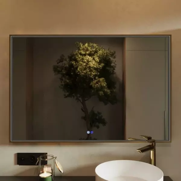 Зеркало Ukko Fresco 12080 с сенсоным выключателем с подсветкой и подогревом золото 40095₽