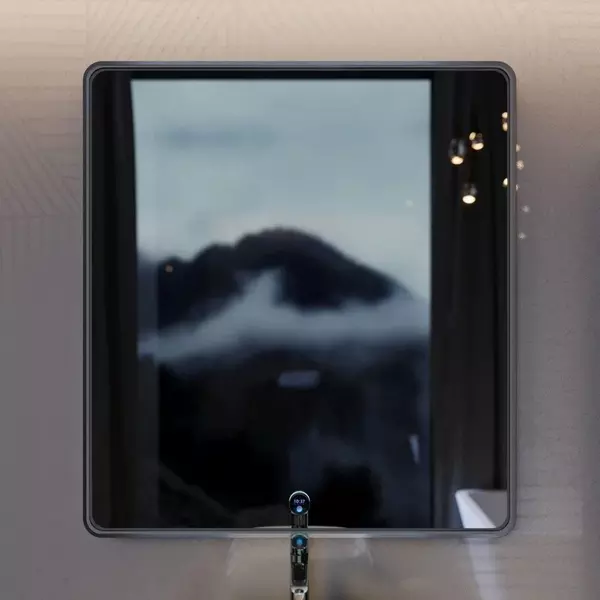 Зеркало «Ukko» Vento 100/110 с сенсорным выключателем с часами с подсветкой и подогревом серебро