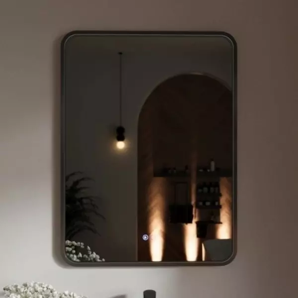 Зеркало Ukko Ellisse 6080 с сенсорным выключателем с подсветкой и подогревом чёрное 27170₽