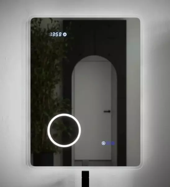 Зеркало Ukko Denali 6080 с сенсорным выключателем с часами с подсветкой и подогревом 31966₽