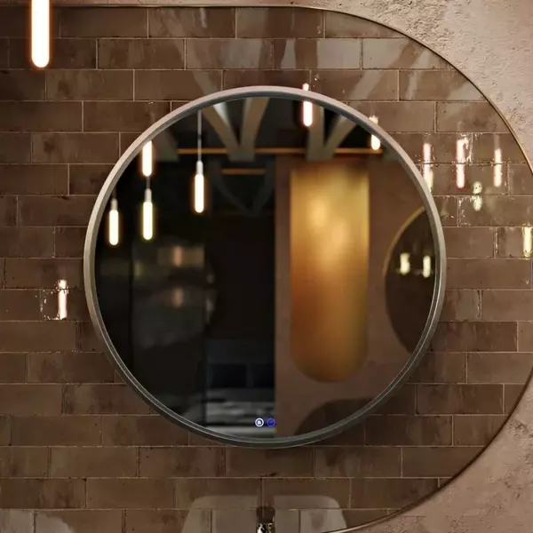 Зеркало Ukko Sanrey 80 с сенсорным выключателем с подсветкой и подогревом серебро 26741₽