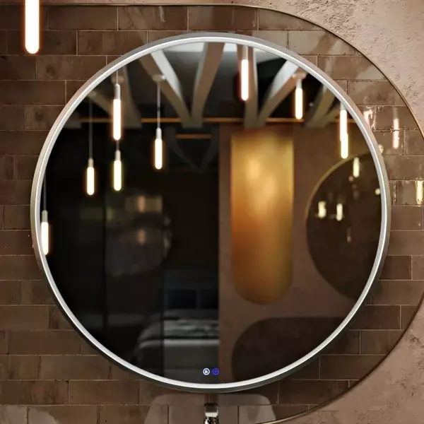 Зеркало «Ukko» Sanrey 100 с сенсорным выключателем с подсветкой и подогревом серебро