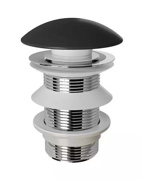 Донный клапан для раковины Aqueduto Ralo RAL0140 с механизмом Клик-Клак чёрный матовый 2800₽