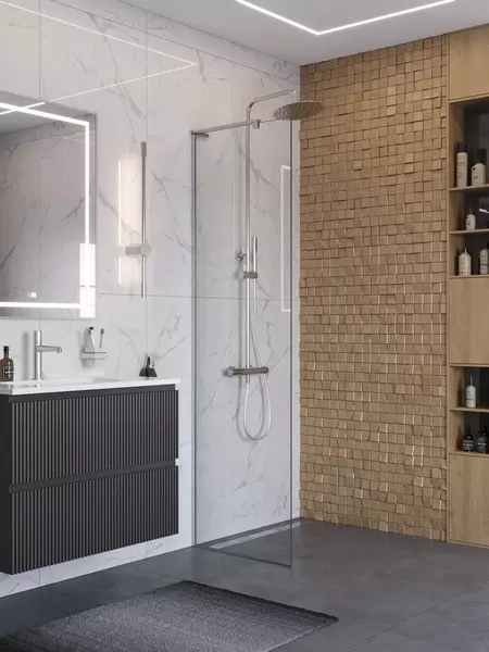 Душевая перегородка «Belbagno» UNO-L-1-TB-70-C-Cr 70/200 прозрачная/хром универсальная