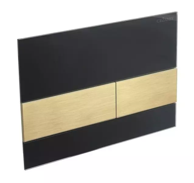 Кнопка смыва Cezares LUX-GN-1-BORO пластик стекло чёрнаябрашированное золото 5700₽