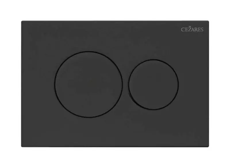 Кнопка смыва пневматическая Cezares PN1-BTN-NOP полимер чёрная матовая 3900₽