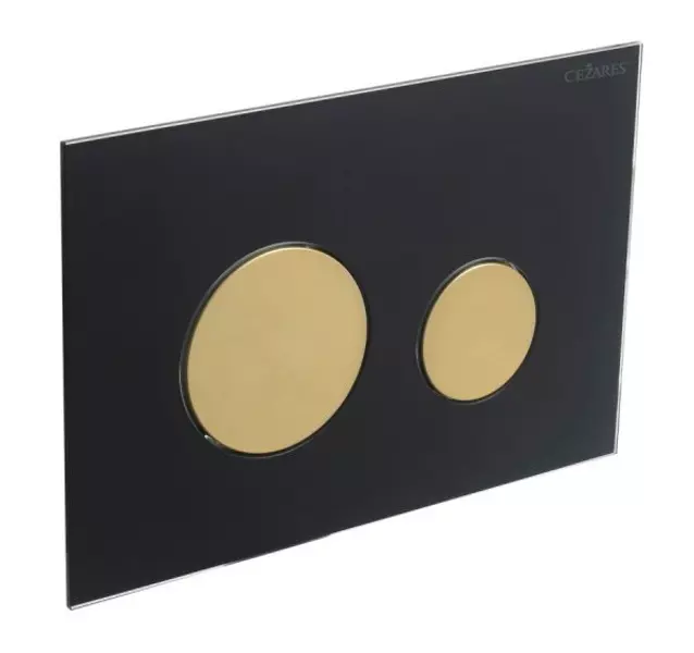 Кнопка смыва Cezares LUX-GN-BORO-C пластик стекло чёрнаябрашированное золото 5700₽