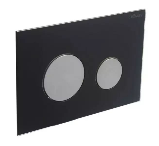 Кнопка смыва Cezares LUX-GN-01-C пластик стекло чёрнаяхром 5700₽