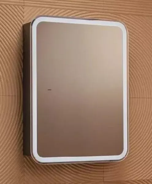 Зеркальный шкаф «Silver Mirrors» Киото Flip 60 с бесконтактным сенсором с подсветкой антрацит универсальное