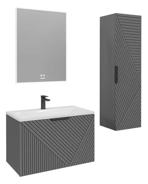 Мебель для ванной подвесная Grossman Блисс 80 графит матовая 56200₽