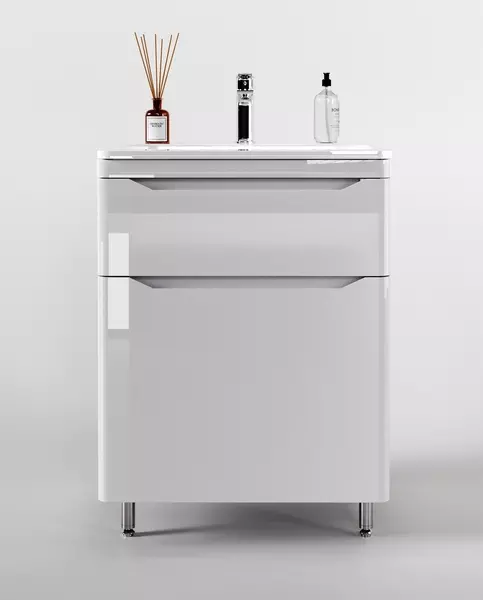 Тумба с раковиной Style Line Марелла 60 Марелла Люкс 60 белая глянцевая 28993₽