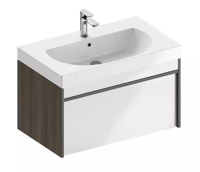 Тумба с раковиной Kerama Marazzi Modula 80 с 1 ящиком Buongiorno 8048 подвесная белаяарабика 33883₽