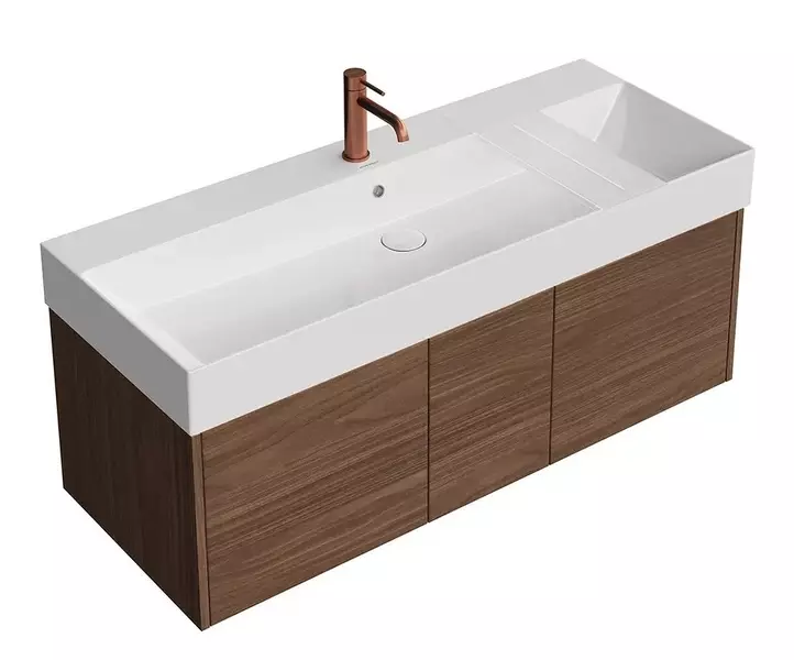 Тумба с раковиной Kerama Marazzi Grande 120 с 3 ящиками Grande 12048 подвесная структурированный орех 100423₽