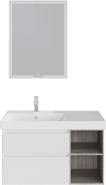 Мебель для ванной подвесная Kerama Marazzi Cubo 90 New белая матоваядревесная 82521₽