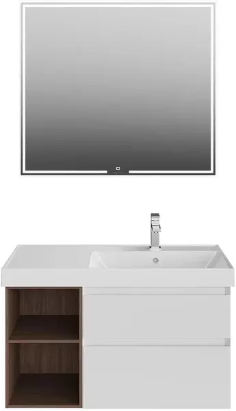 Мебель для ванной подвесная Kerama Marazzi Cubo 90 белая матоваяструктурированный орех 88969₽