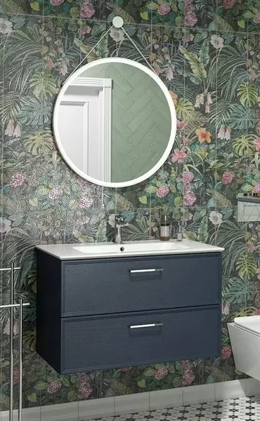 Мебель для ванной подвесная Kerama Marazzi Piano Classic 75 ясень синий матовый 99138₽