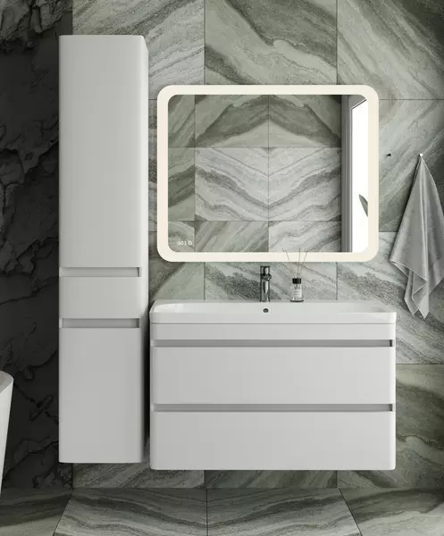 Мебель для ванной подвесная Style Line Атлантика 100 Люкс антисрейч белый 54782₽