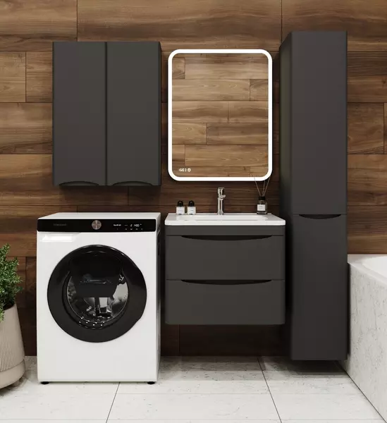 Мебель для ванной подвесная Style Line Бергамо Мини 60 Люкс антискрейтч чёрная 36748₽