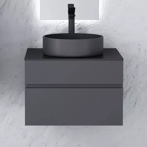 Тумба с раковиной Raval Decent 60 со столешницей Espiral 4040 подвесная антрацит 33851₽