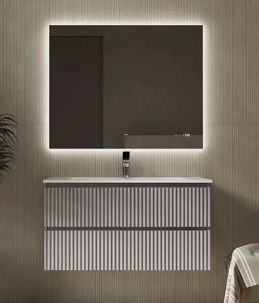 Мебель для ванной подвесная Raval Coste 100 светло-серая 62400₽