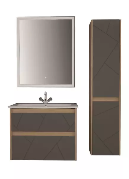 Мебель для ванной подвесная ASB-Woodline Диана 75 сераясветлое дерево 33908₽