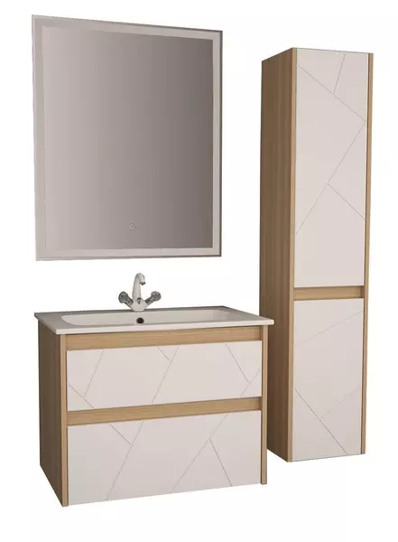 Мебель для ванной подвесная ASB-Woodline Диана 75 белаясветлое дерево 33908₽