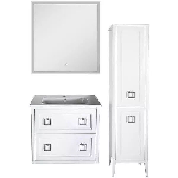 Мебель для ванной подвесная ASB-Woodline Рома 80П белая 80444₽