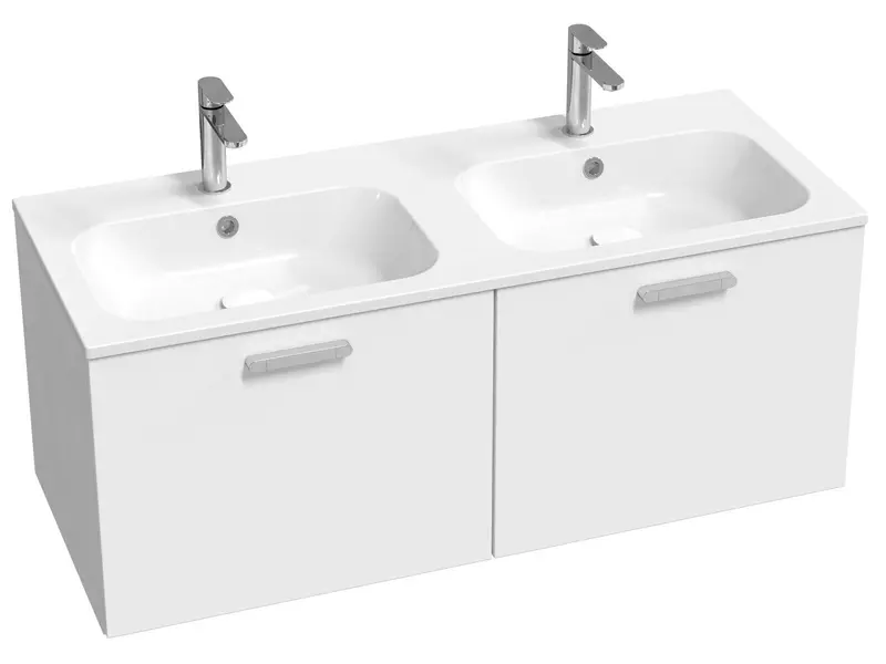 Тумба с раковиной Ravak SD Chrome II 120 Chrome Slim 12049 двойная подвесная белый глянец 199540₽