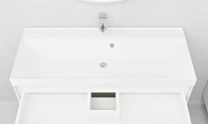 Раковина Флорентина Астория 100 литьевой мрамор белая 16468₽