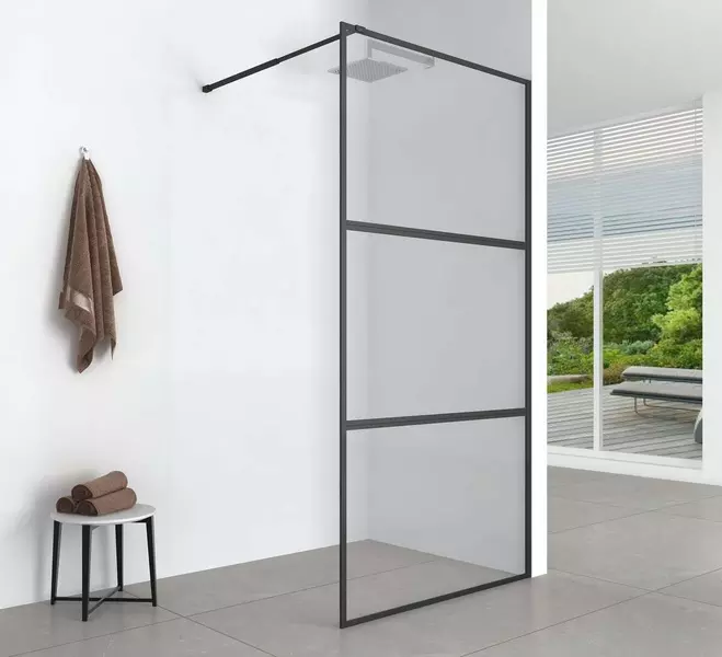 Душевая перегородка Aquanet SW-1200BT прозрачнаячёрная универсальная 14690₽