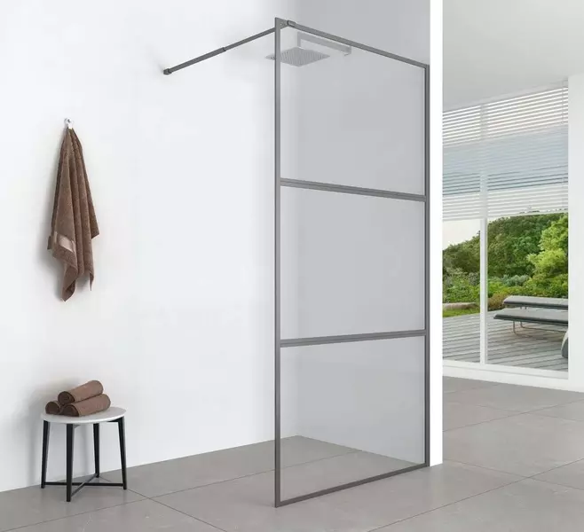 Душевая перегородка Aquanet SW-1000GRT прозрачнаяграфит универсальная 14170₽