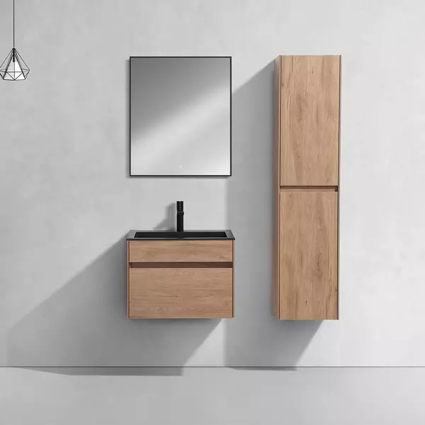 Мебель для ванной подвесная Vincea Chiara 60 с 1 ящиком NOak раковина чёрная 36450₽