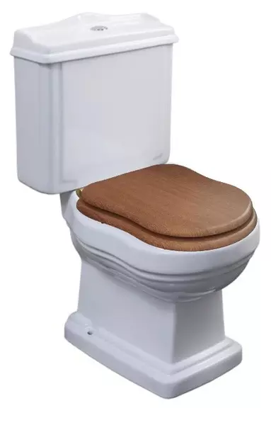 Унитаз компакт Caprigo Borgo 3813KFm-BB-B041 петли бронза белый с сиденьем коричневое 53365₽