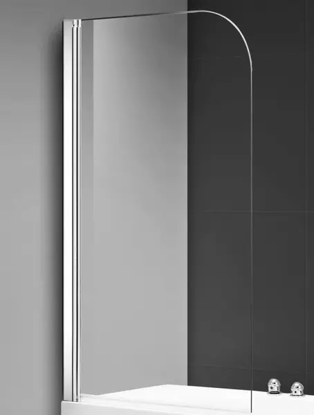 Шторка на ванну стеклянная AQUAme 90140 прозрачнаяхром универсальная 11600₽