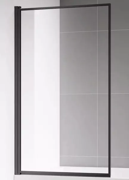 Шторка на ванну стеклянная AQUAme 90140 прозрачнаячёрный матовый левая 10725₽