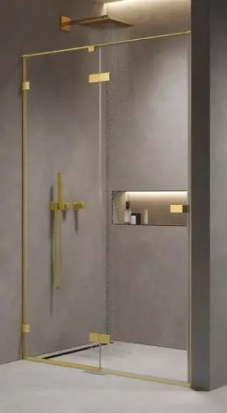 Душевая дверь AQUAme AQM7408-3-10 100200 прозрачнаяшлифованное золото универсальная 33600₽