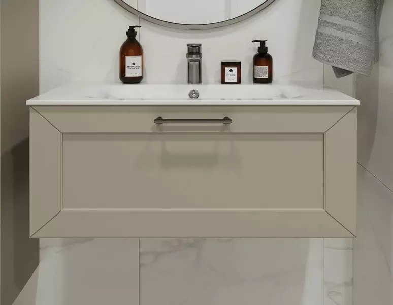 Тумба с раковиной Terminus Виктория 100 с 1 ящиком Оптима 100 подвесная айвари 52789₽