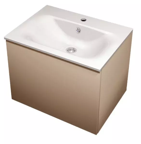 Тумба с раковиной «Terminus» Аврора 60 с 1 ящиком (Оптима 60) подвесная капучино