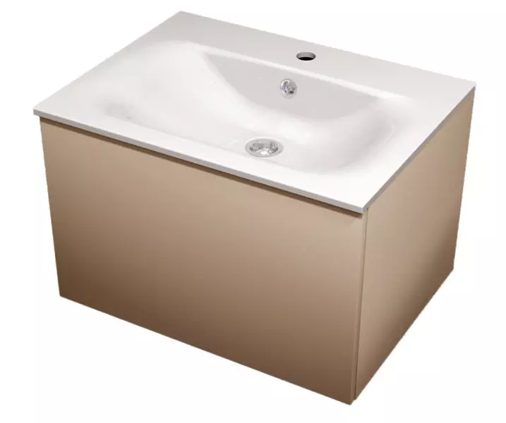 Тумба с раковиной Terminus Аврора 80 с 1 ящиком Оптима 80 подвесная капучино 44649₽