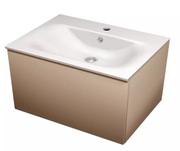 Тумба с раковиной «Terminus» Аврора 100 с 1 ящиком (Оптима 100) подвесная капучино