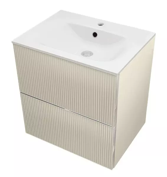 Тумба с раковиной «Terminus» Евромикс 80 с 2 ящиками (Оптима 80) подвесная айвари