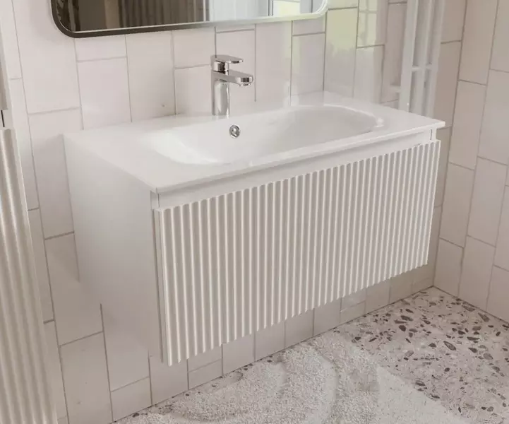 Тумба с раковиной Terminus Сицилия 80 с 1 ящиком Оптима 80 подвесная белая 46189₽